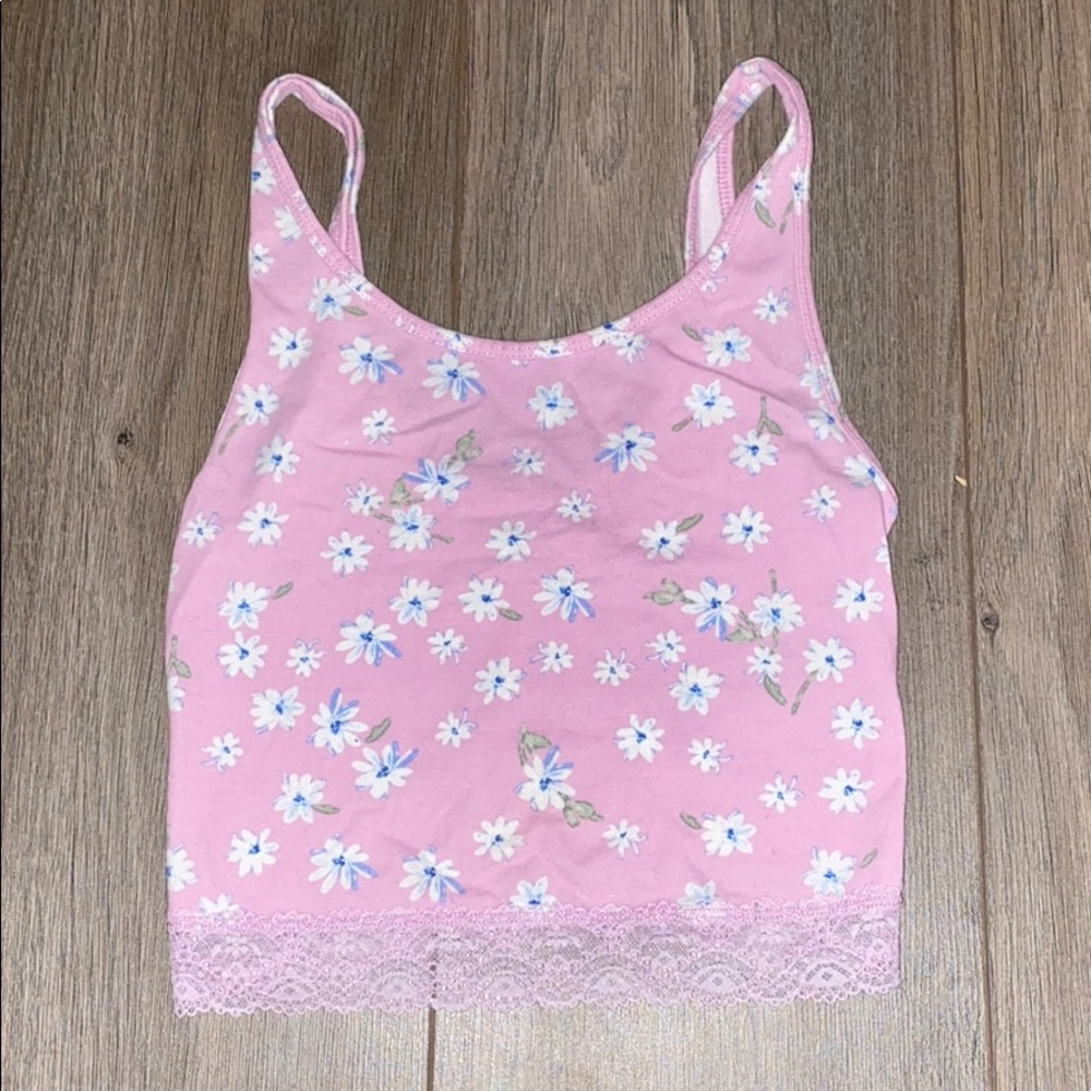 Abercrombie Kids Floral Pink crop top